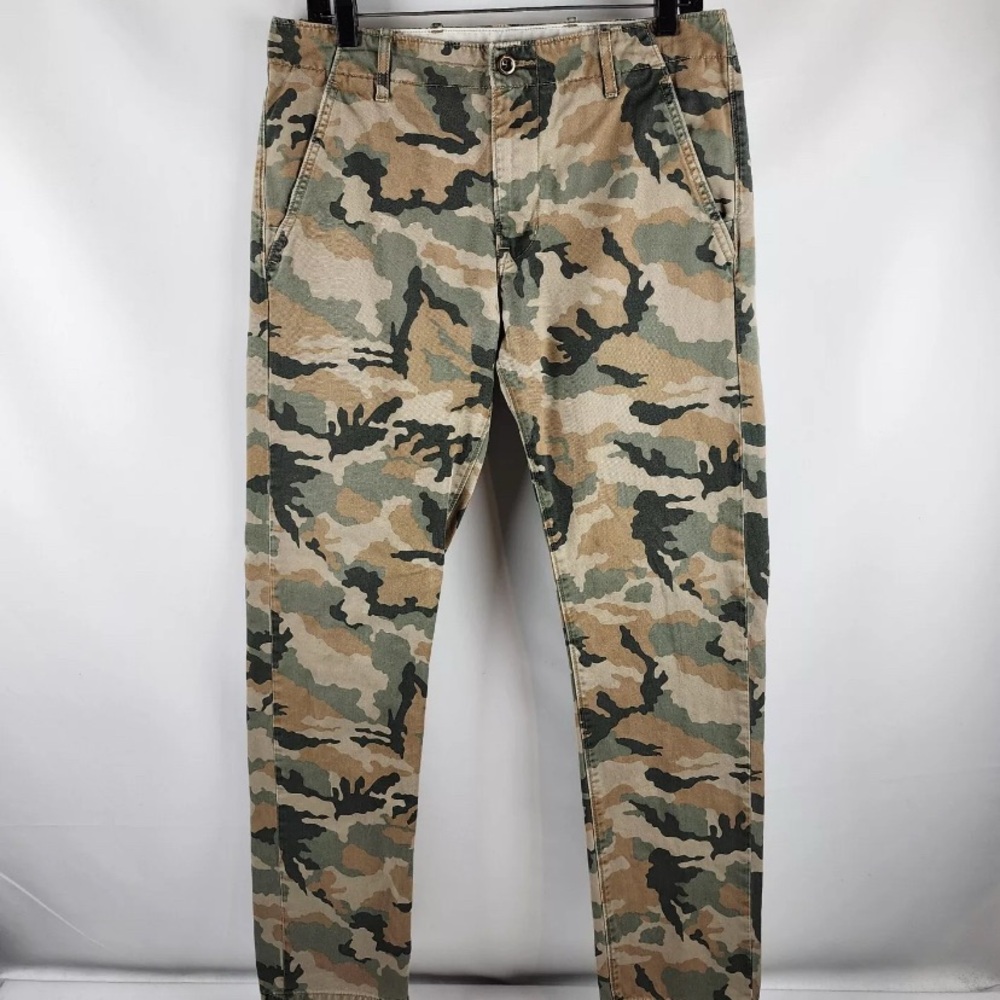 Men’s Levis Camouflage Chino Pants 31x30 Brown Green Beige Military Army